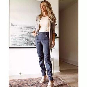 SPANX Stretch Twill Cargo Jogger Washed Black Pants‎ Size Large M Gray Casual